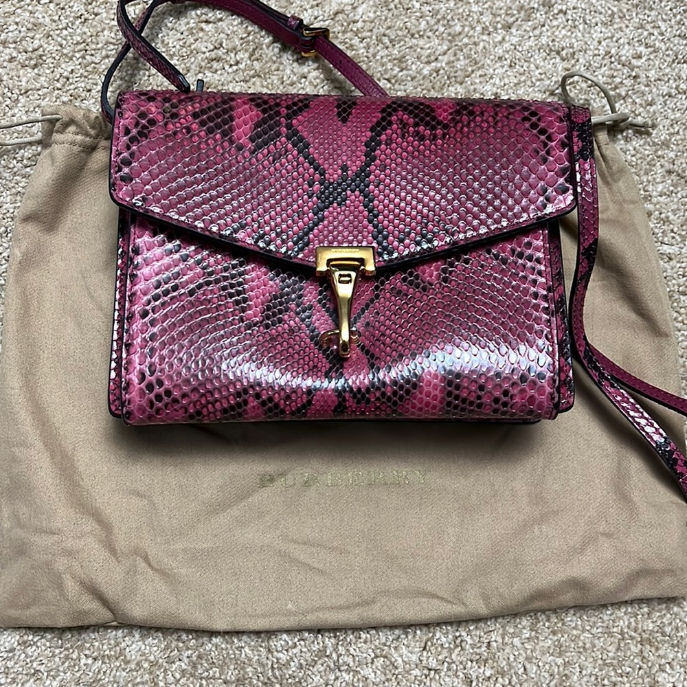Never used, Burberry pink python bag